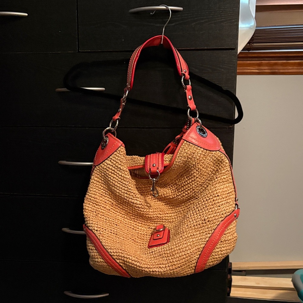 Coach Red and Tan Shoulder Bag